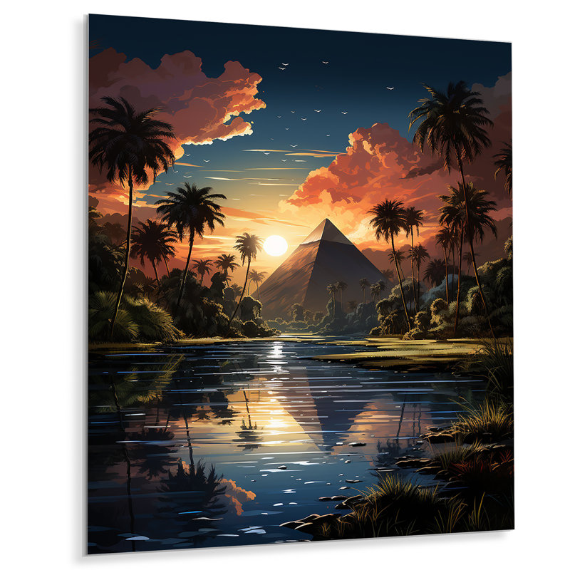 Pyramides égyptiennes égyptiennes III - Égypte, décoration murale en métal, H 20 po x l 12 po x P 1 po