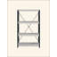 Grande bibliothèque autoportante rectangulaire rectangulaire, 4 tablettes fixes en faux béton, structure en acier argenté, 3 compartiments ouverts-2114561700