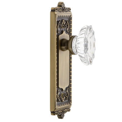Grandeur Windsor Plate Double Dummy with Biarritz Crystal Door Knob