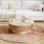 Table basse ronde avec rangement, placage en bois massif, décor moderne pour salon, chambre à coucher, appartement ou bureau-1730978756