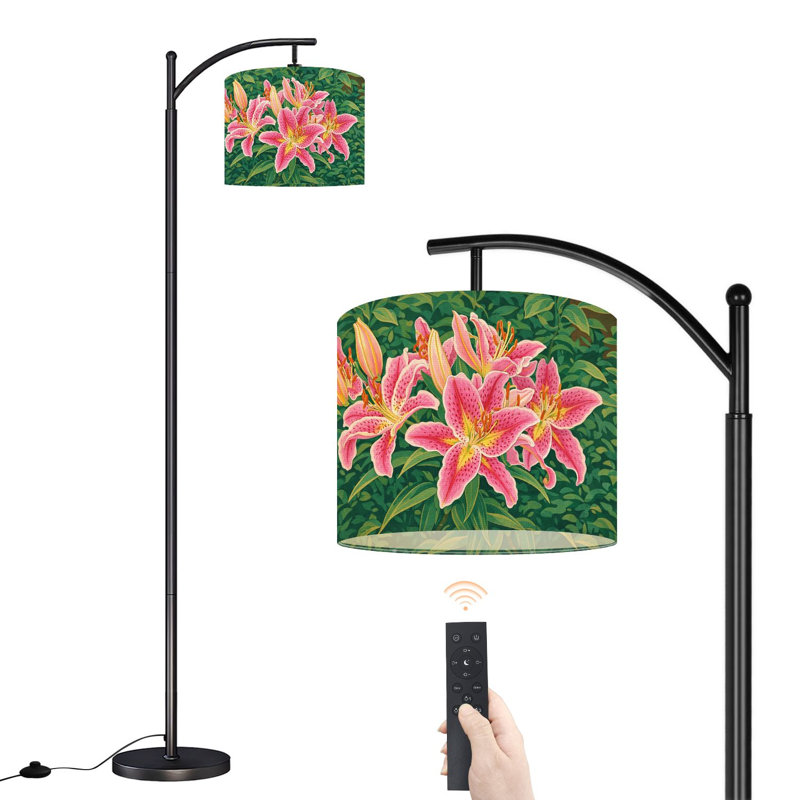 Lampe sur pied à arc avec abat-jour réglable Stargazer Lilies