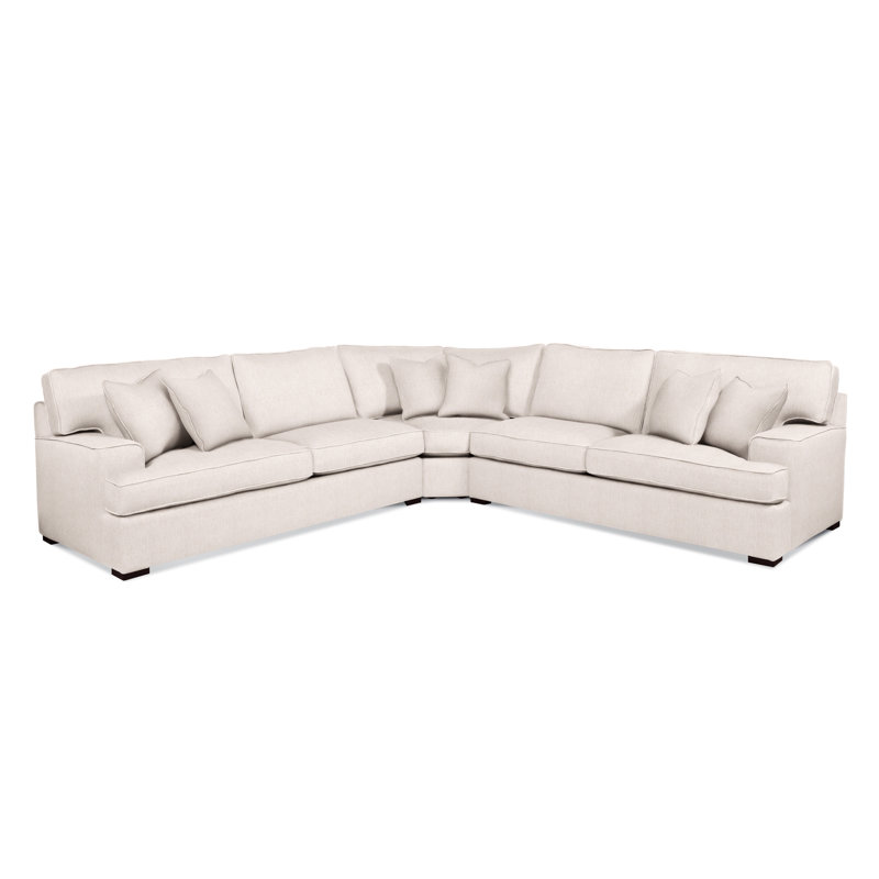 Sadie 3-Piece Upholstered Sectional, Java Finish, White Sugar Performance; 0863-91