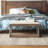Malchow Linen Upholstered Bench with Shelves