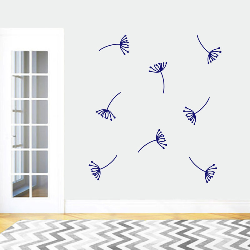 Décalcomanie murale graines pissenlit, Bleu marine