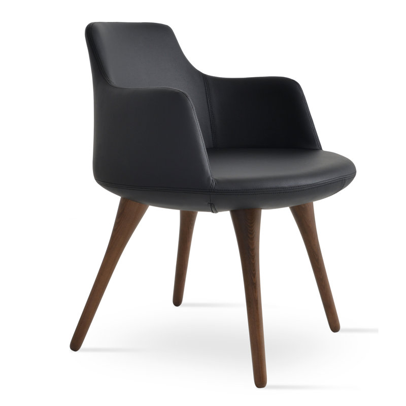 Chaise avec accoudoirs en bois Dervish, Noir