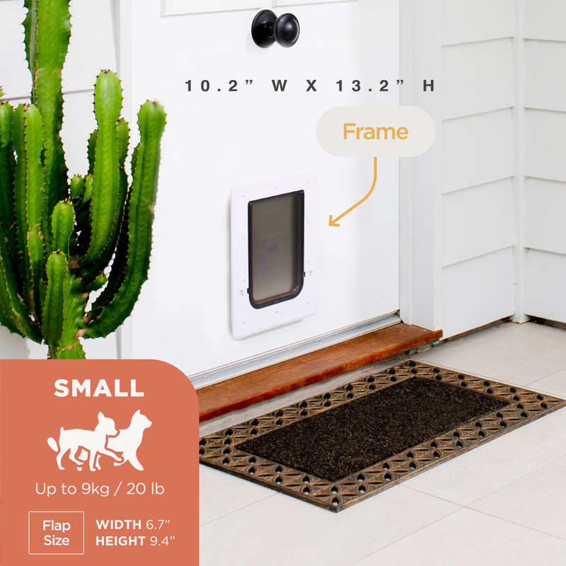 Small Black ABS Pet Door with Locking Flap
