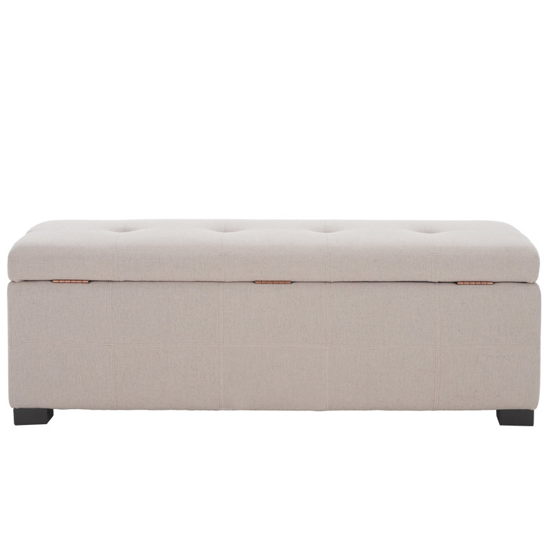 Maiden Linen Upholstered Storage Bench