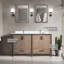 Meuble-lavabo double 60 po Rustwood X P 22 po D, plateau en marbre de culture, ensemble de robinet et robinet de 22 po Miroirs