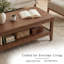 Table basse de style campagnard à deux niveaux de 119 cm (47 po) avec plateau épais, noyer