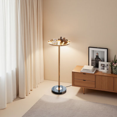 Table d'appoint réglable, petite table à thé Martini, table de bout à piédestal décoratif en marbre naturel pour présentation et rangement