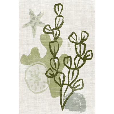 Coral Blockprint I by June Erica Vess - Wrapped Canvas Painting
