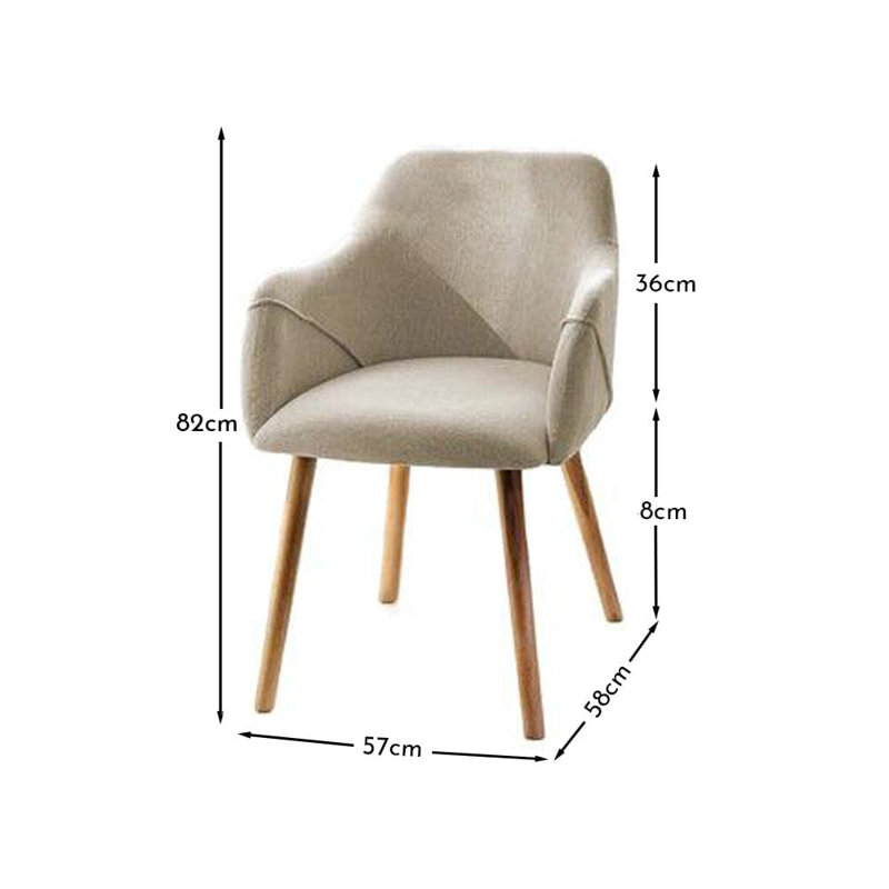 Aggarwal 48cm H Armchair, Sand, Whitewash