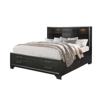 Solid Wood Eight Drawers Bed