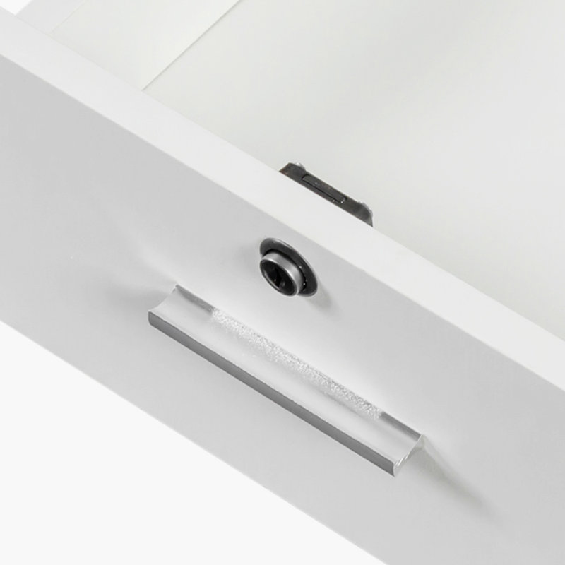 Commode de rangement haute autoportante avec tiroir verrouillable Mellissa, Blanc
