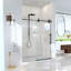 Porte de douche coulissante simple sans cadre de 44 à 48 po x H 76 po - Verre trempé transparent de 5/16 po (8 mm), conception à dérivation-129052678