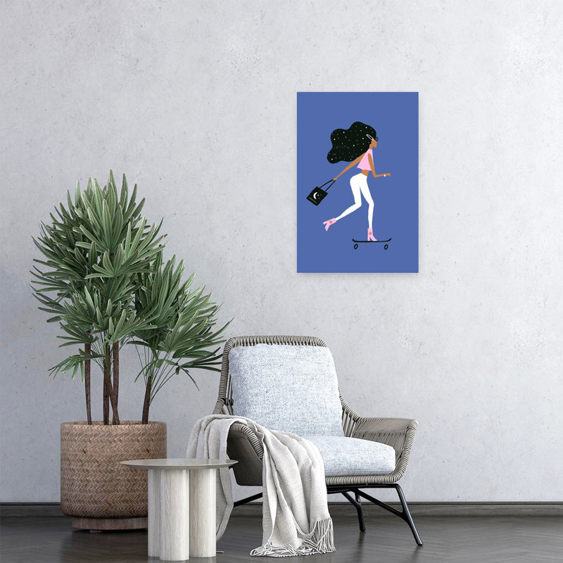 Cosmic Skater Girl Contemporary Wall Art Print by Aislinn Simmonds - Wrapped Canvas Print, 60.96cm H x 40.64cm W
