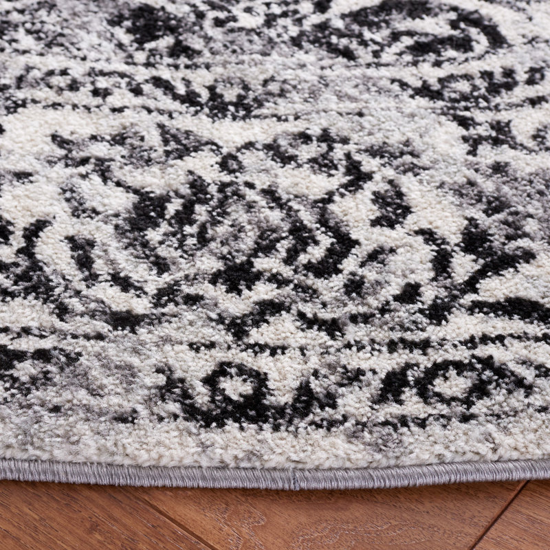 Hawkin Power Loom Oriental Area Rug, Round 6'7"