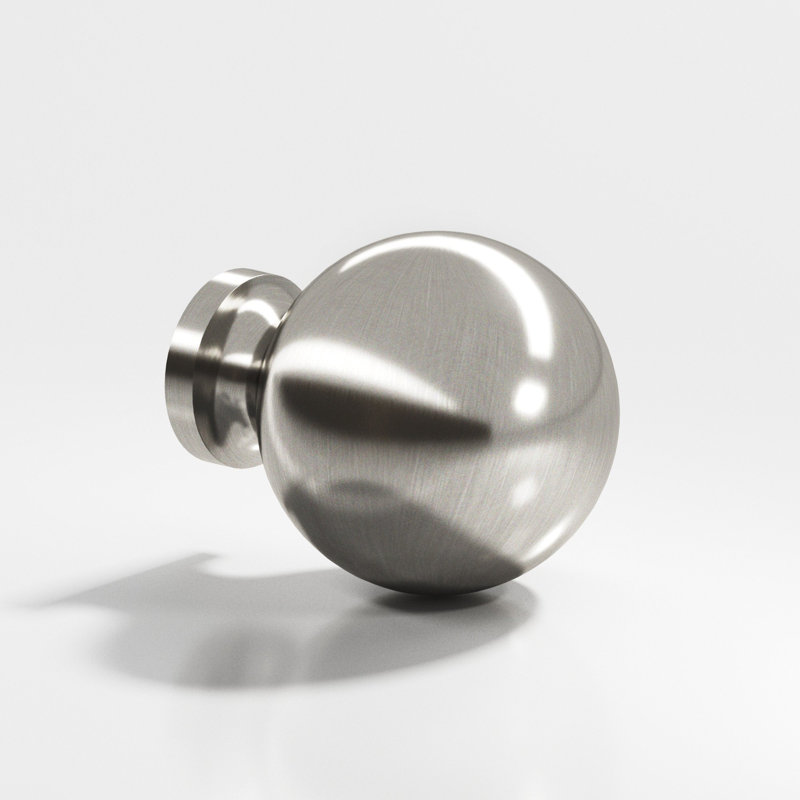 Poignée ronde d'armoire, Nickel satiné, 1"