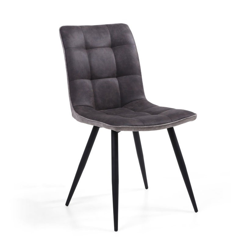 Tahmid 49cm H Tufted Upholstered Side Chair, Dark Grey