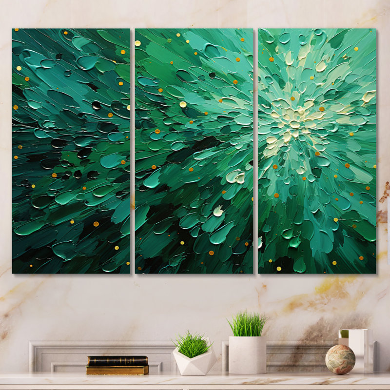 Emerald Euphoria II - ensemble de reproduction d'art mural abstrait, H 28 po x l 36 po x P 1 po