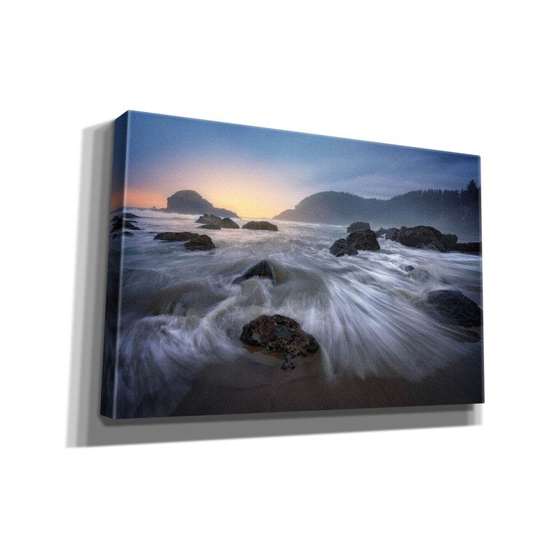 «Ecola Mist» par Rick Berk, art mural sur toile, H 12 po x l 18 po