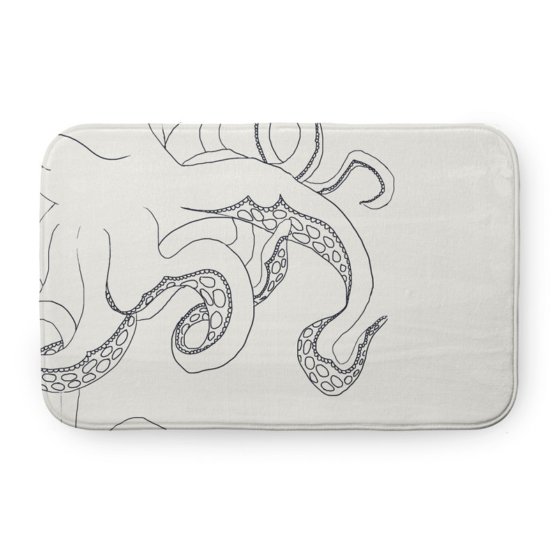 Tapis de bain Shark, L 21 po x L 34 po, Blanc