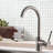 Commercial Kitchen Sink Faucet - Stainless Steel, Single Handle, Brushed Nickel Finish, Long Service Life Hole Steel Nickel, With High Arc Spout For Use