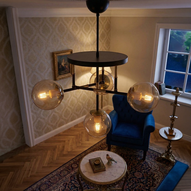 Lustre spoutnik moderne 4 lumières Aris