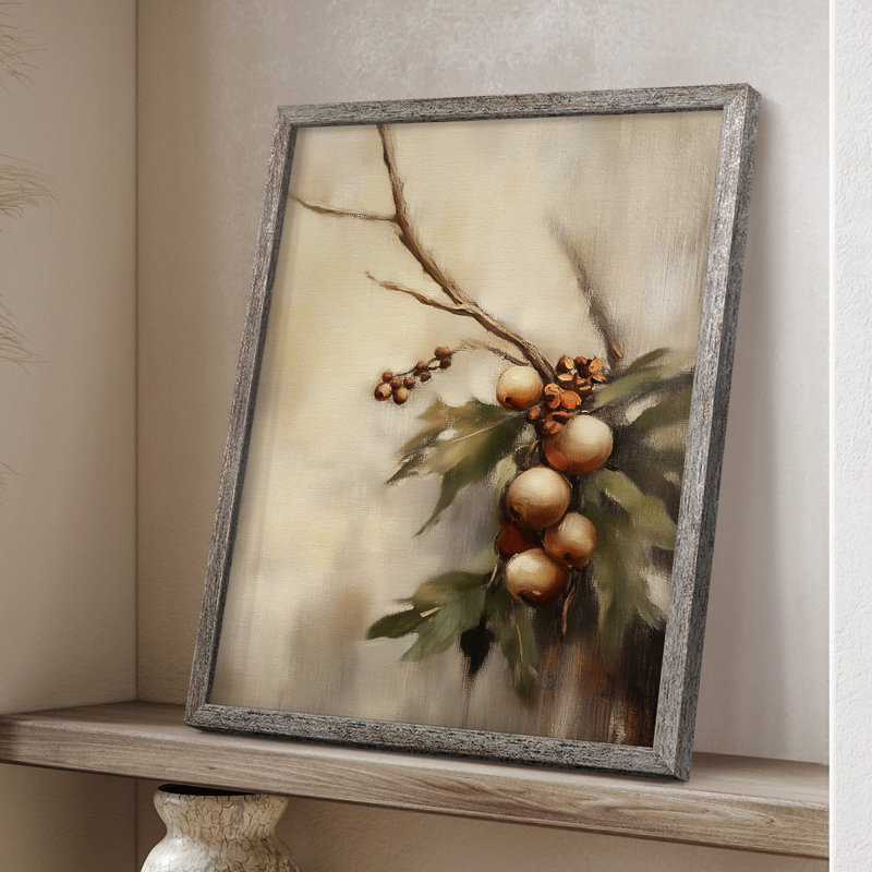 «Christmas Holiday Art», série 2-I, reproduction encadrée - bois massif