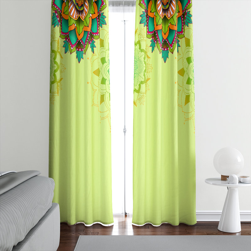 Paire de rideaux semi-transparents Mandela, L 20 po x L 52 po