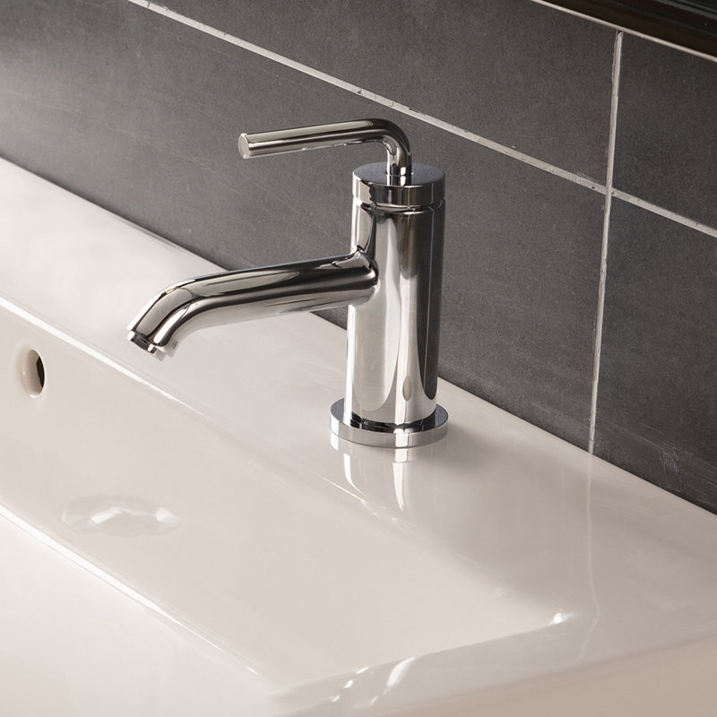 Cigno Deck Mount Single Hole Bathroom Faucet with Drain Assembly, Polished Chrome