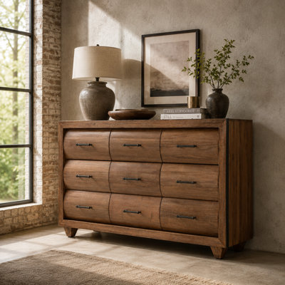 Commode en bois 9 tiroirs Brooklyn