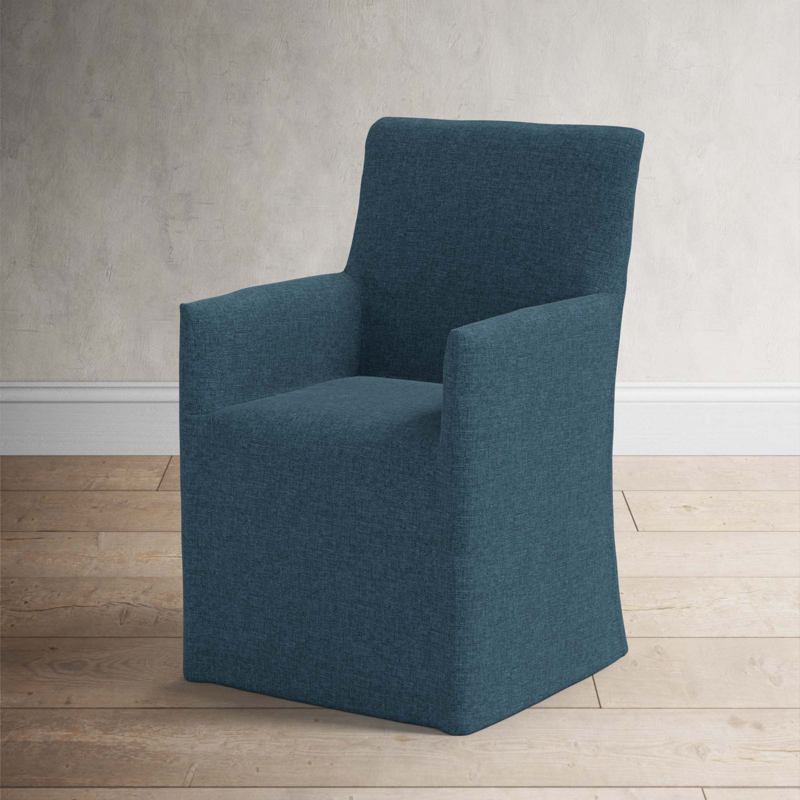 Silvia Dining Chair, Zuma Navy Textured Linen