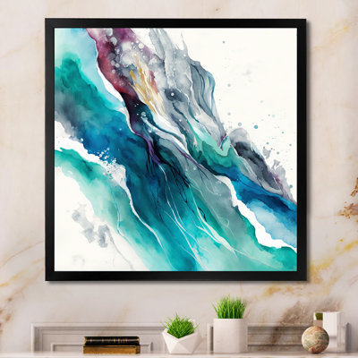 " Celebrations In Turquoise Shades Of Blue I " Painting Print