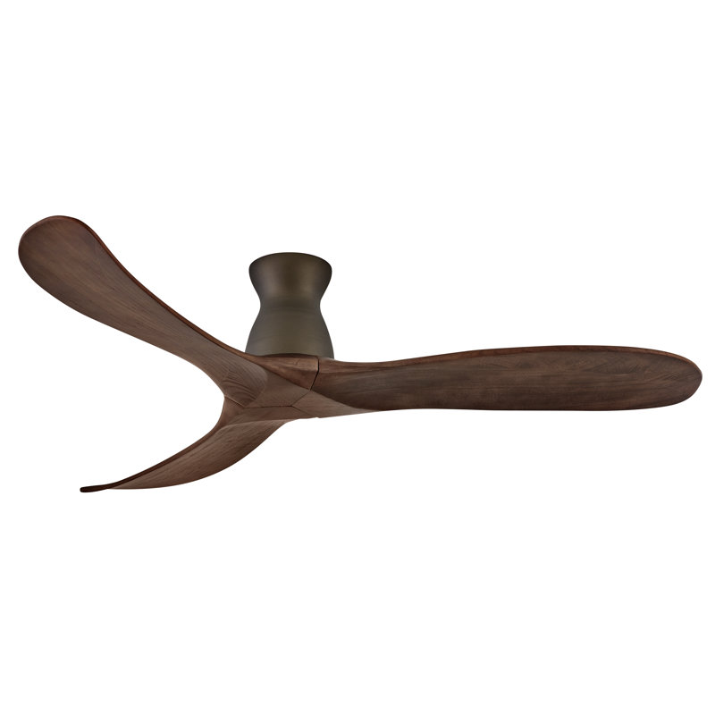 Swell 60" Indoor/Outdoor Flush Mount Smart Ceiling Fan with HIRO Remote, Metallic Matte Bronze