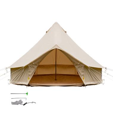 VEVOR 4 Season3 M/9.8ft Waterproof Cotton Canvas Bell Tent with Zipped Ground Sheet
