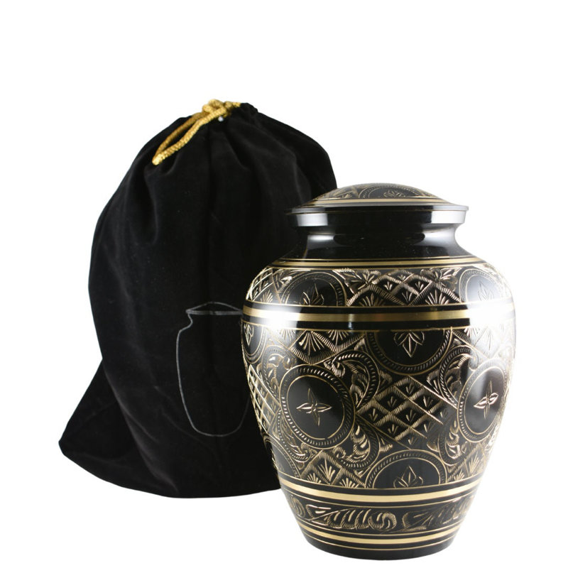 Rikiya Handmade Solid Brass Etched Urn