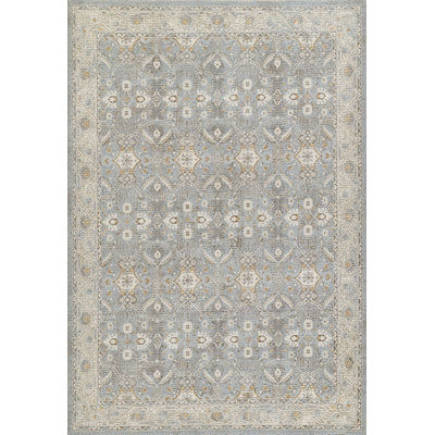 Tapis bleu traditionnel en polyester Bungalow Rose Vaniyah