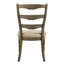 Chaise d'appoint beige et chêne vieilli avec dossier échelle (ensemble de 2)