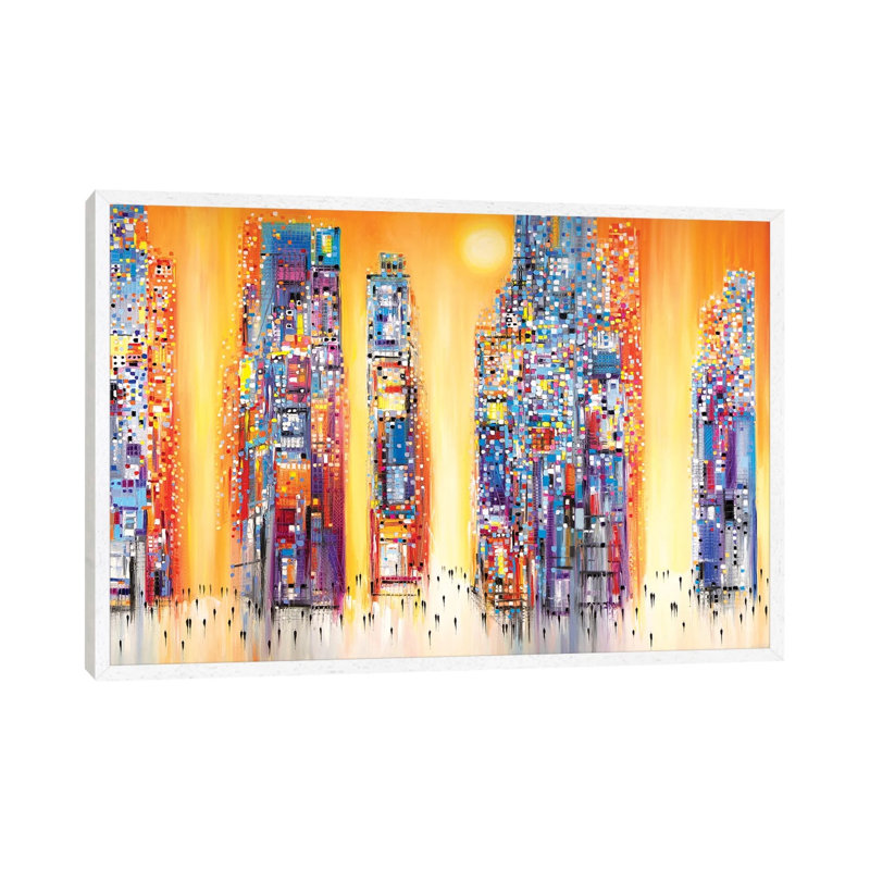 Sunset by Ekaterina Ermilkina - Painting on Canvas, White Framed, 66.04 cm H x 45.72 cm W