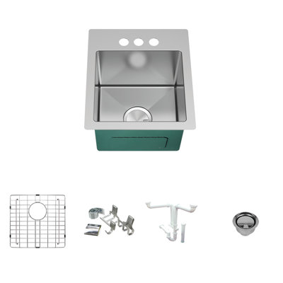 Évier de cuisine à montage double L 17 po x l 15 po avec crépine Diamond Micro
