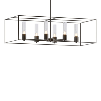Luminaire suspendu linéaire à 6 lumières pour îlot de cuisine Portico