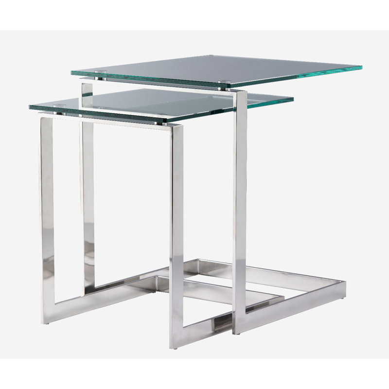 Howardwick Glass Top C Table Nesting Tables