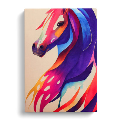 Watercolour Horse No.1 Abstract - Wrapped Canvas
