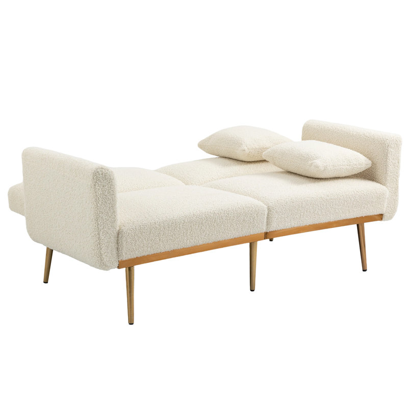 Adalaide 2 Seater Velvet Sofa Bed, White
