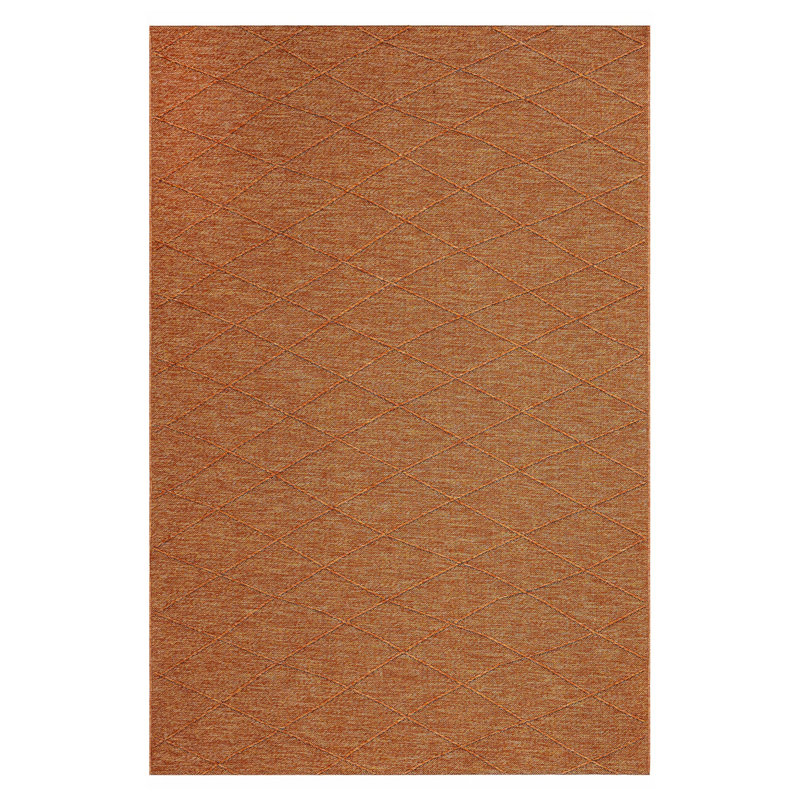Tapis kilim Mila Terra antidérapant lavable à la machine, Round 2'8"