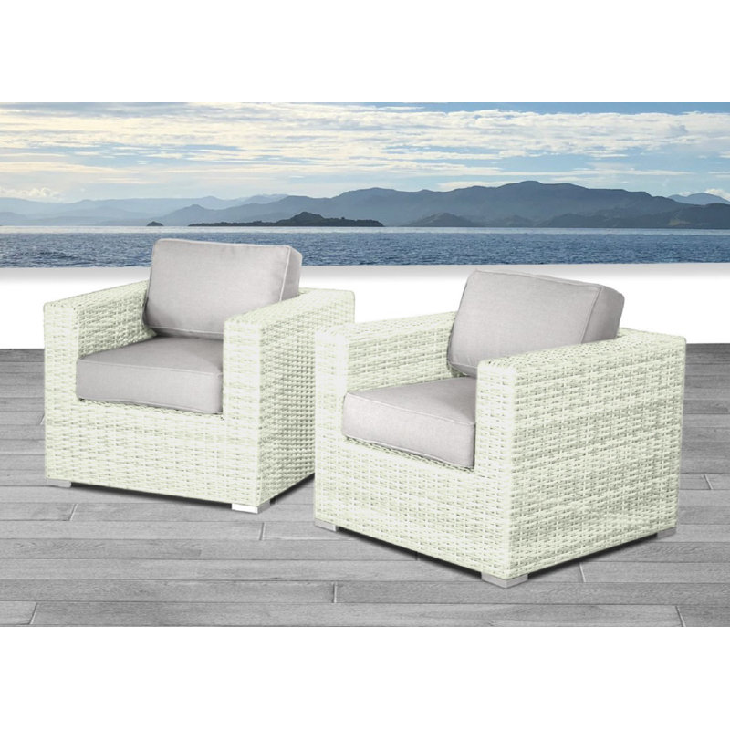 Chaise de patio avec coussins Northridge, blanc