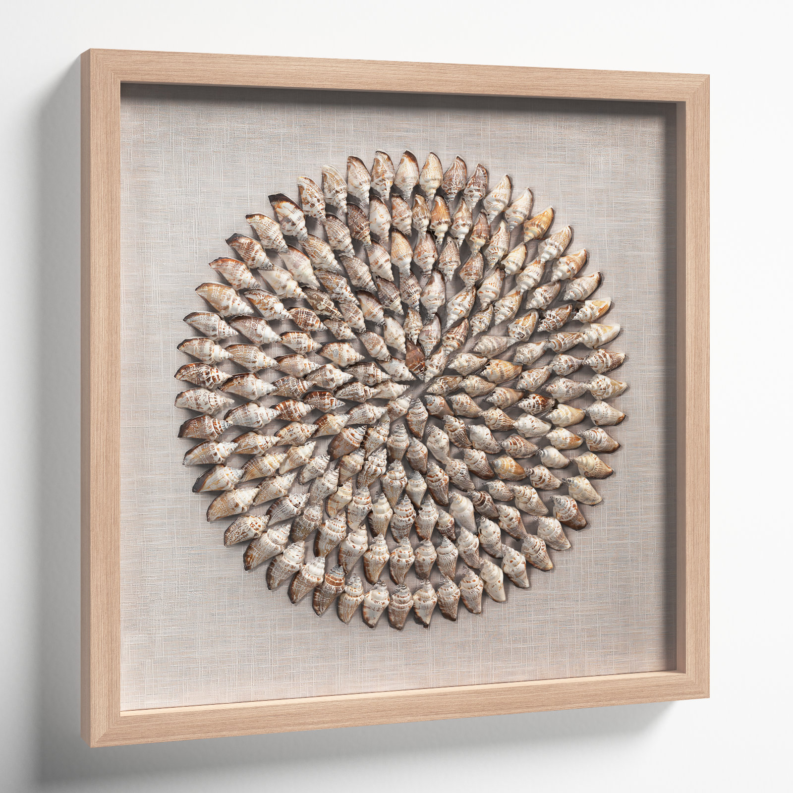 Riviera Framed Wall Art In Beige Simnia Shell