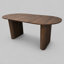Table de cuisine ovale avec base en bois, table de salle à manger de style campagne moderne-234380258