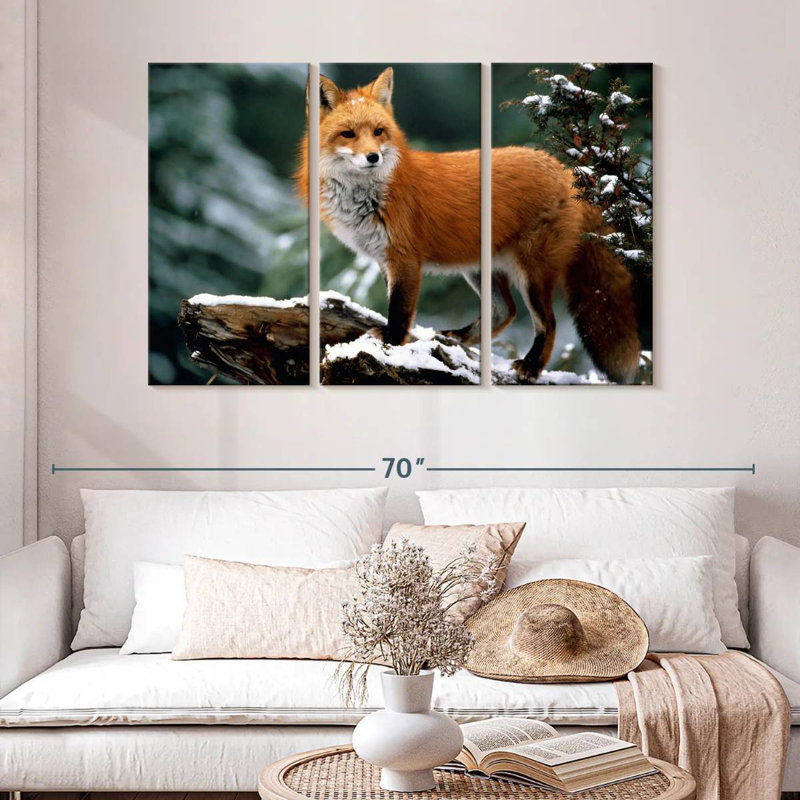 Furry Winter Fox, 32" H x 50" W